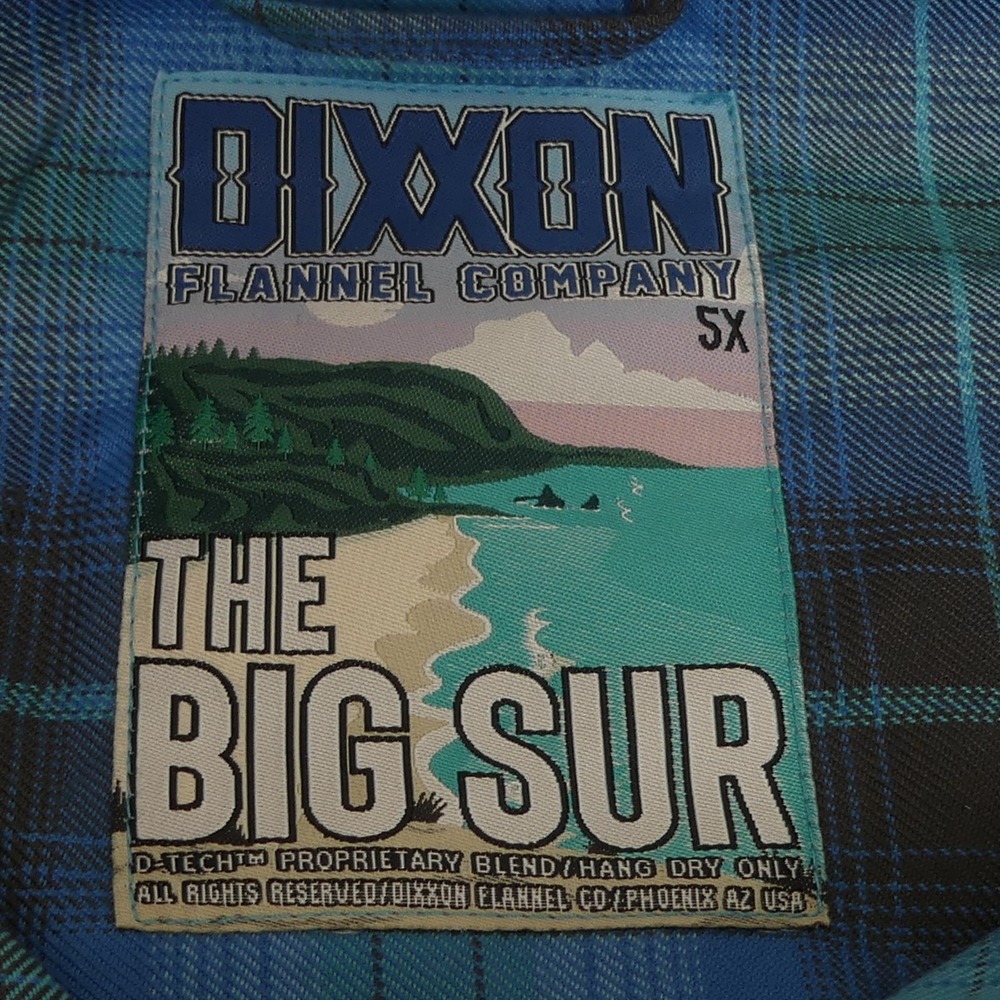 Dixxon Flannel The Big Sur Button Down Long Sleeve Shirt‎ Plaid Men's 5XL - Picture 3 of 5